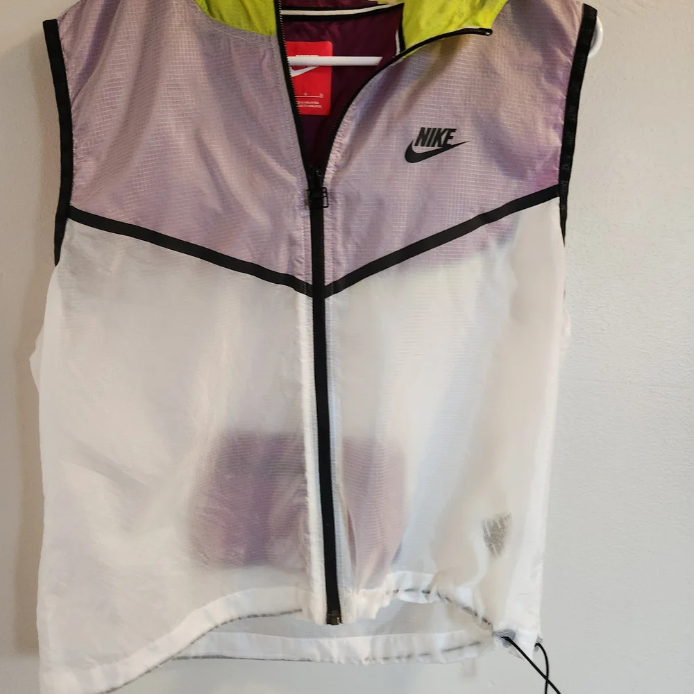 Nike Purple and Neon Green Sleeveless Vest Large